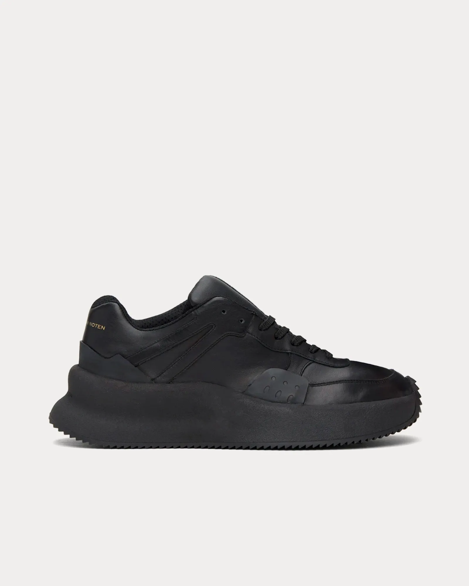 Oversized Leather Black Low Top Sneakers