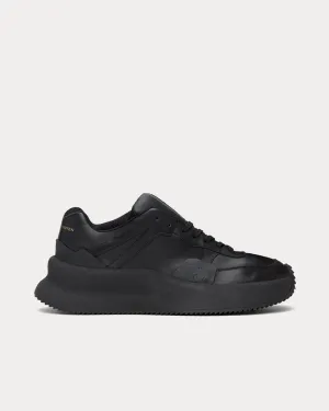 Oversized Leather Black Low Top Sneakers