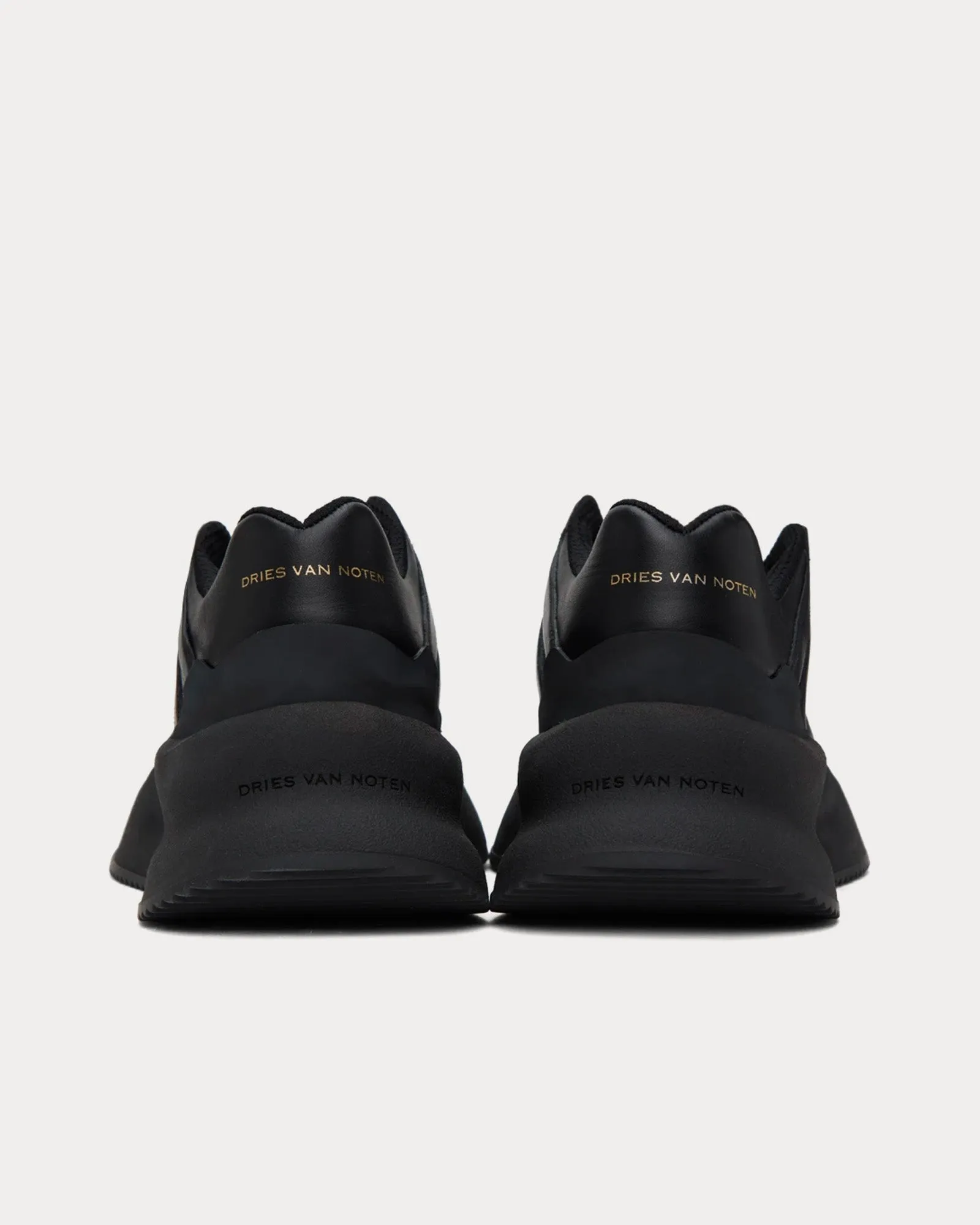 Oversized Leather Black Low Top Sneakers