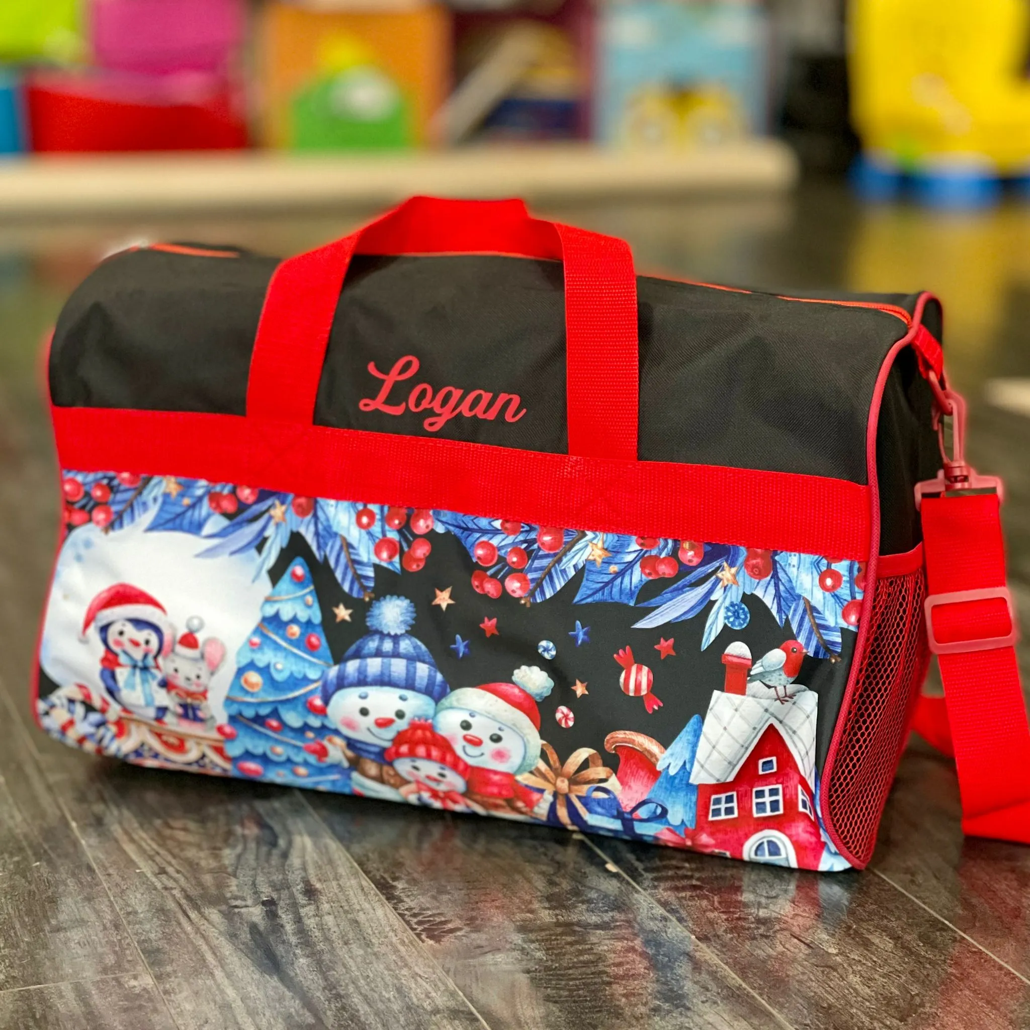 Personalized Kid's Travel Duffel Bag - Christmas Holiday