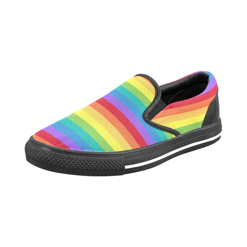 Rainbow Stripe Classic Slip-On Sneakers