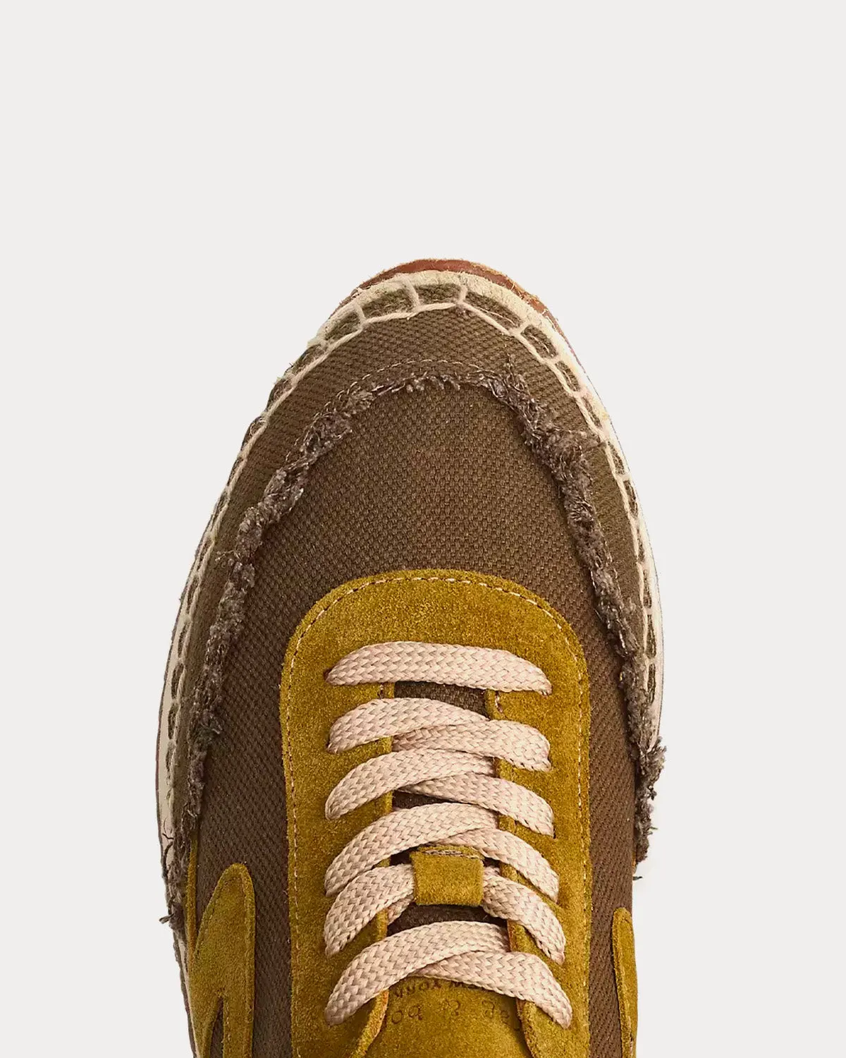 Retro Runner Espadrille Cotton & Linen Military Olive Low Top Sneakers