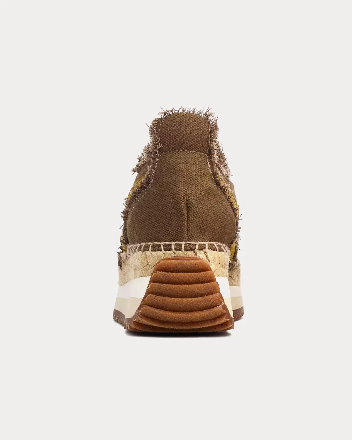 Retro Runner Espadrille Cotton & Linen Military Olive Low Top Sneakers