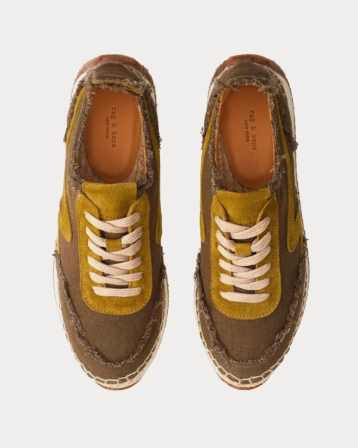 Retro Runner Espadrille Cotton & Linen Military Olive Low Top Sneakers
