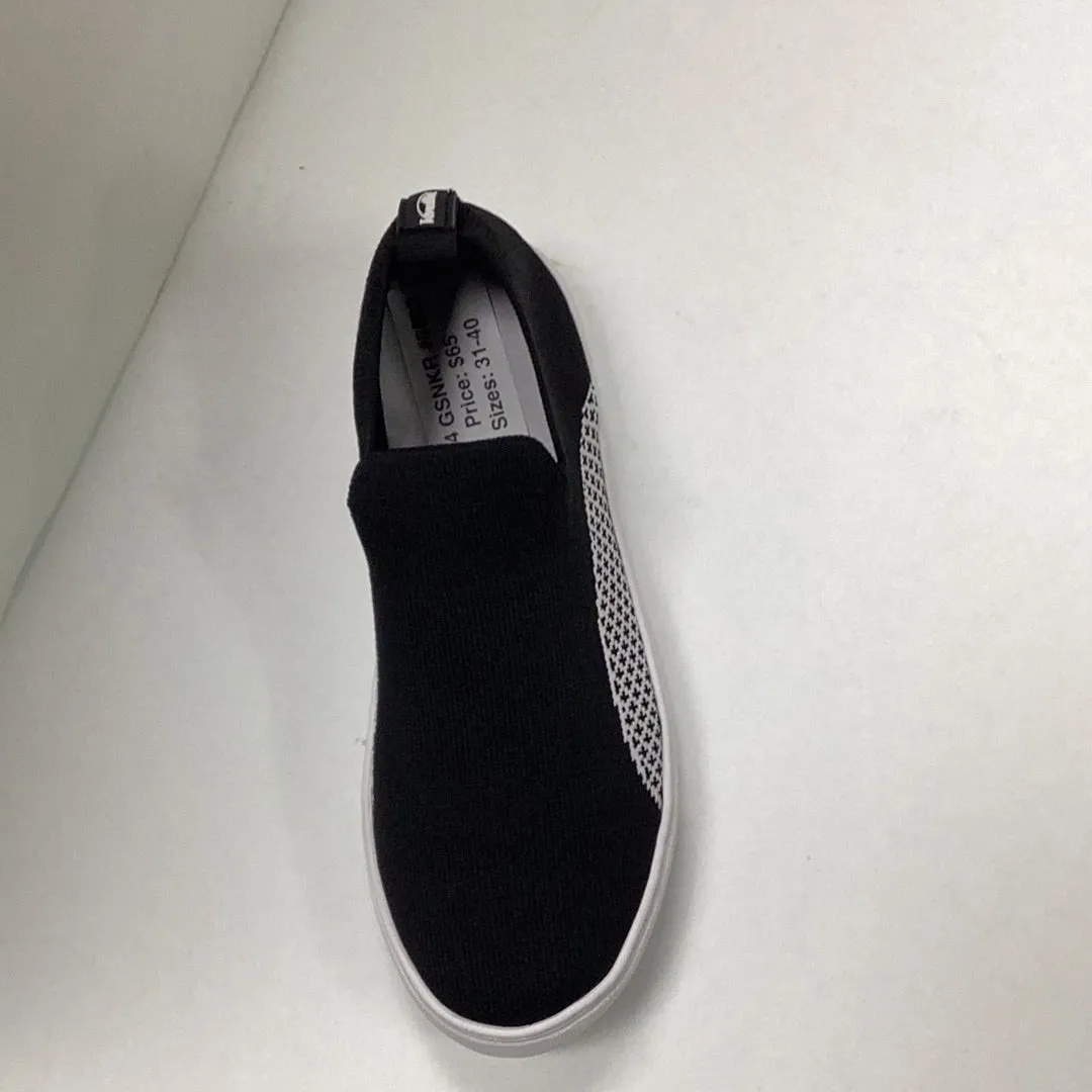 SALE SP24 Venettini Titan Half Circle Black Knitted Sock Sneaker