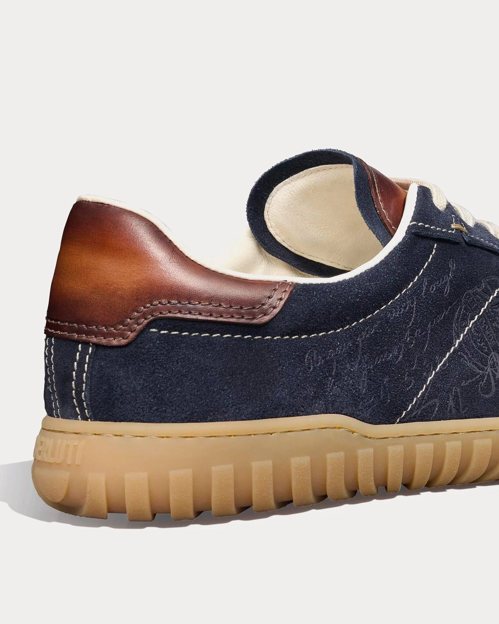 Scritto Suede Navy Low Top Sneakers