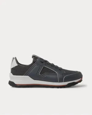 Siracusa Leather and Mesh  Dark gray low top sneakers