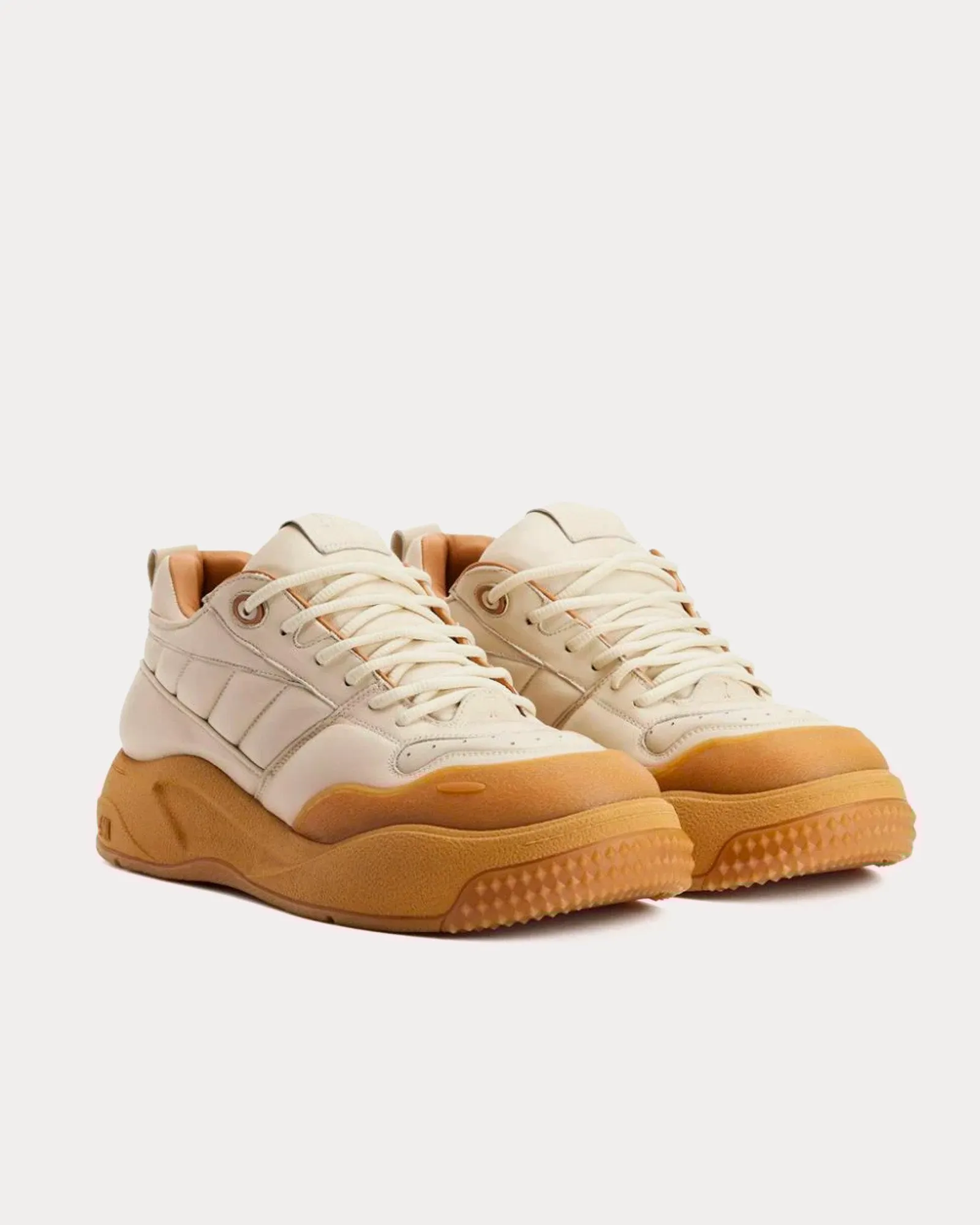 SN1509 Leather Ecru Low Top Sneakers