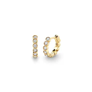 Sydney Evan Gold & Diamond Bezel Huggies