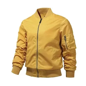 Tactical Military Air Force Coat with Lapel Collar – Army Green Bomber Jacket