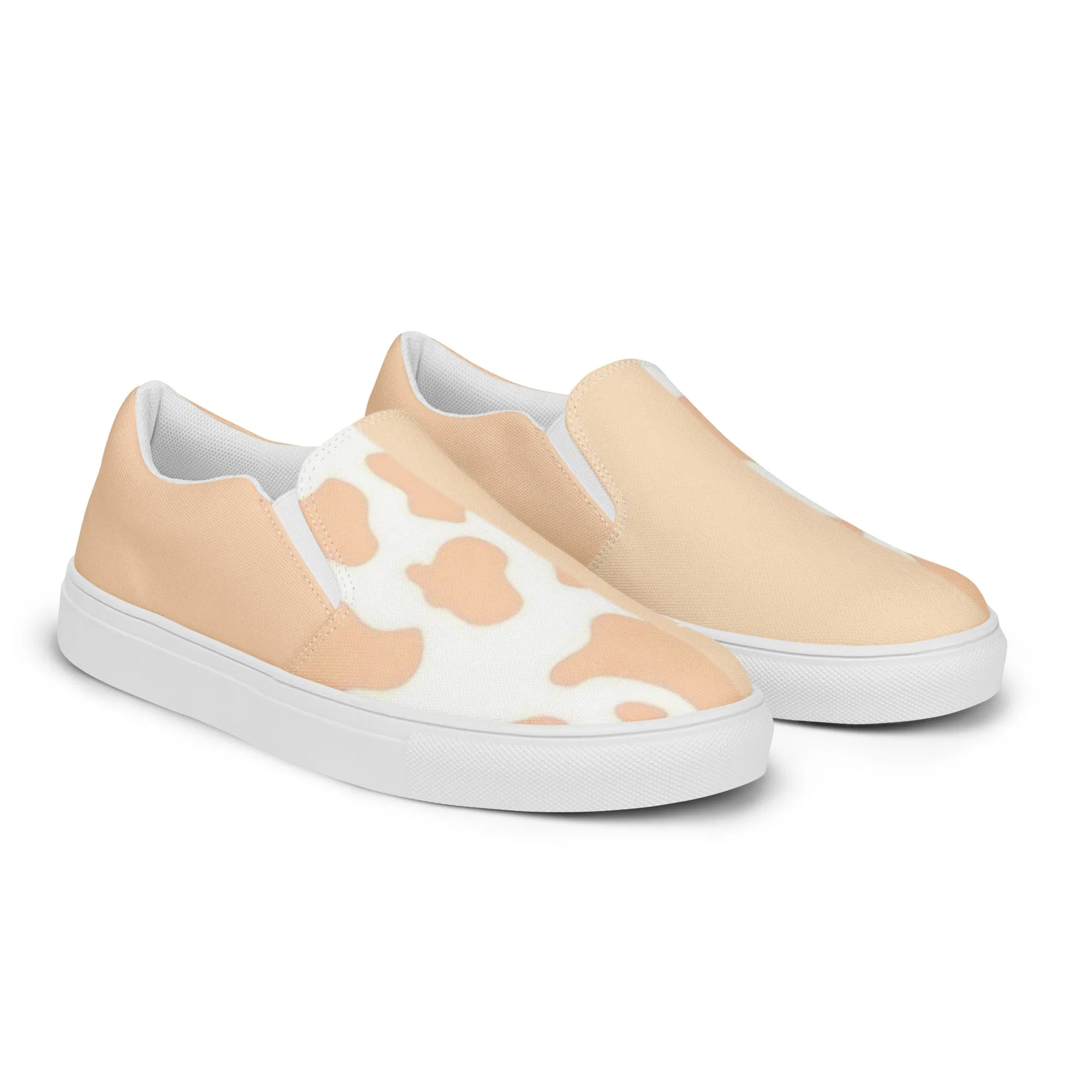 TCB Orange Cow slip on shoes