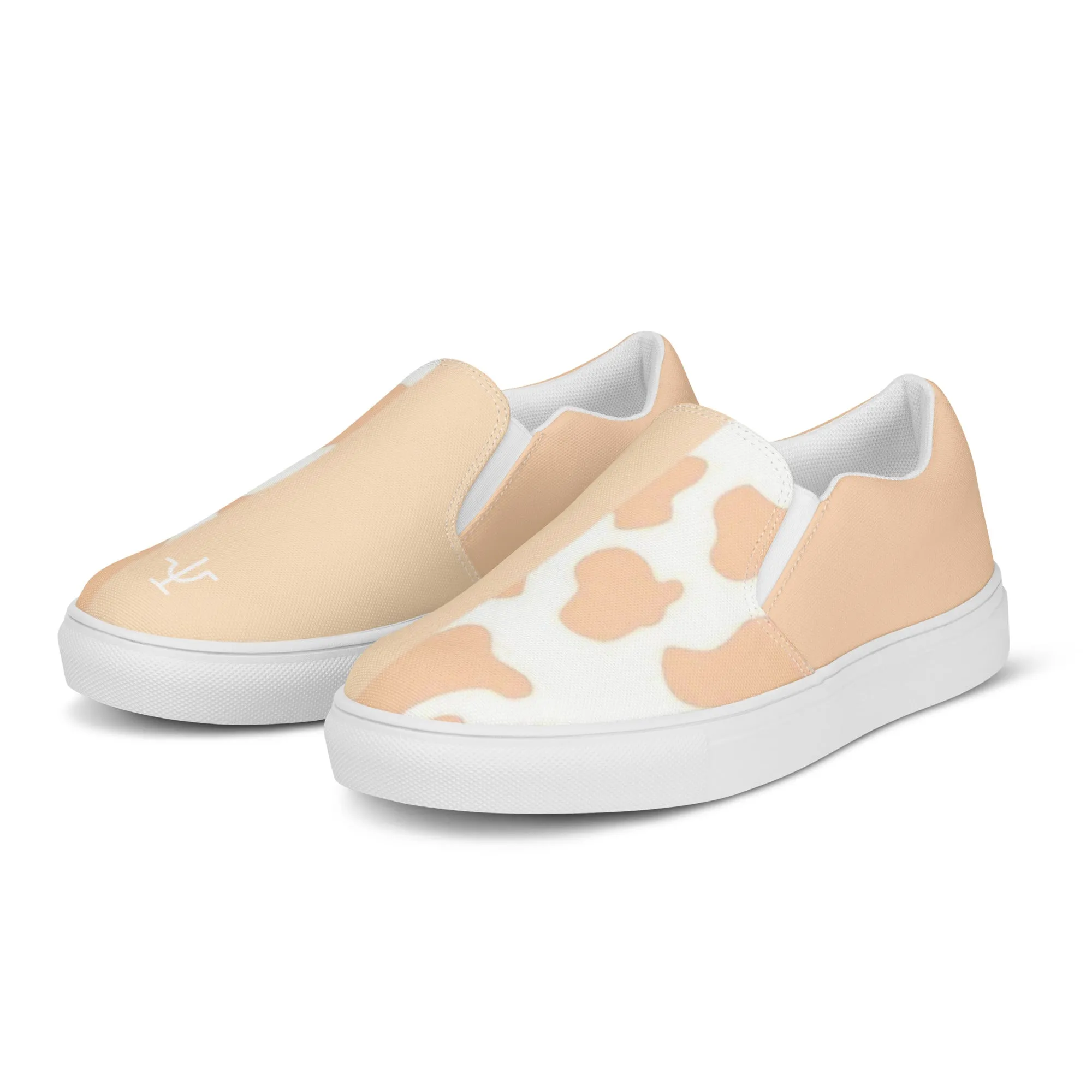TCB Orange Cow slip on shoes