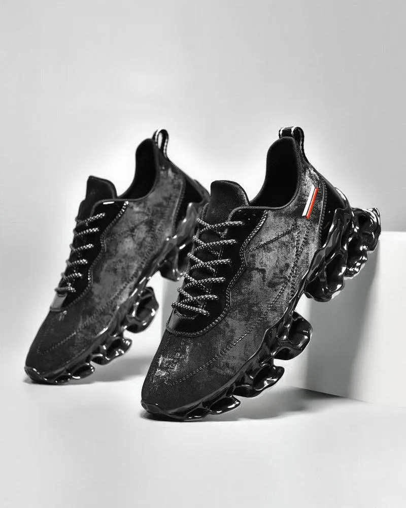 Techwear Frosted Leather Sneakers