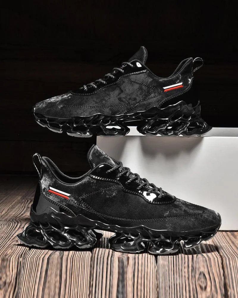 Techwear Frosted Leather Sneakers