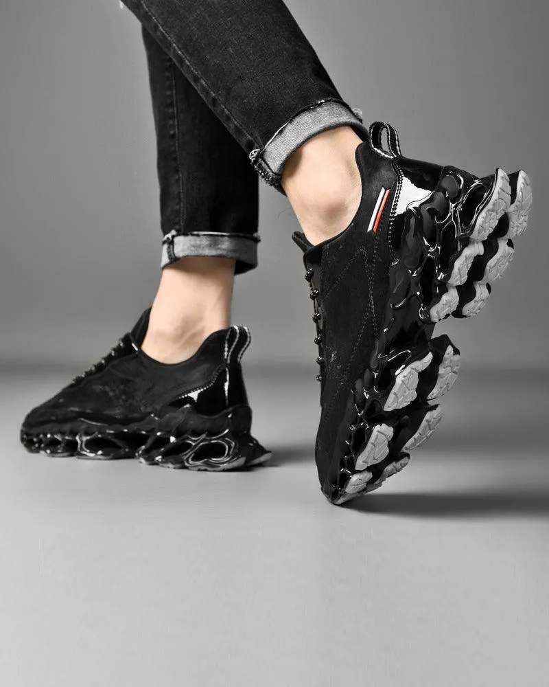 Techwear Frosted Leather Sneakers