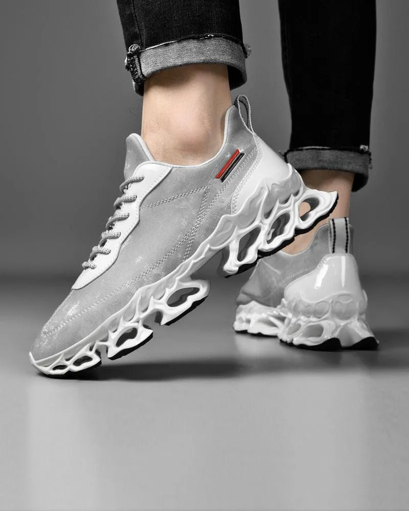 Techwear Frosted Leather Sneakers