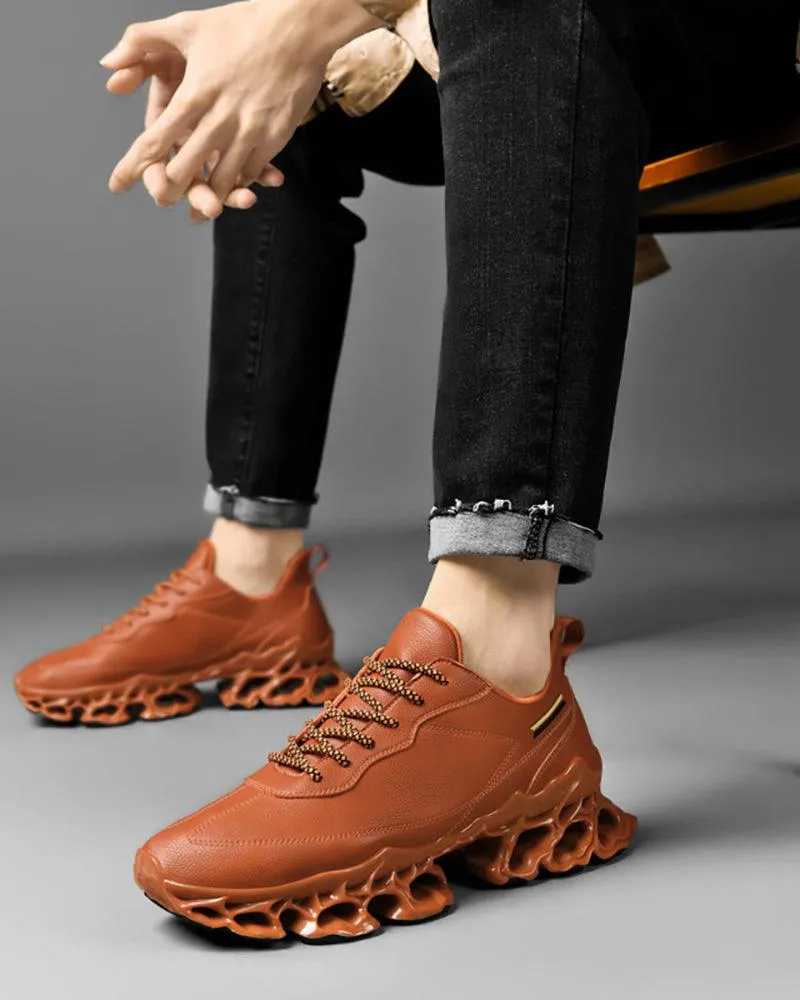 Techwear Frosted Leather Sneakers