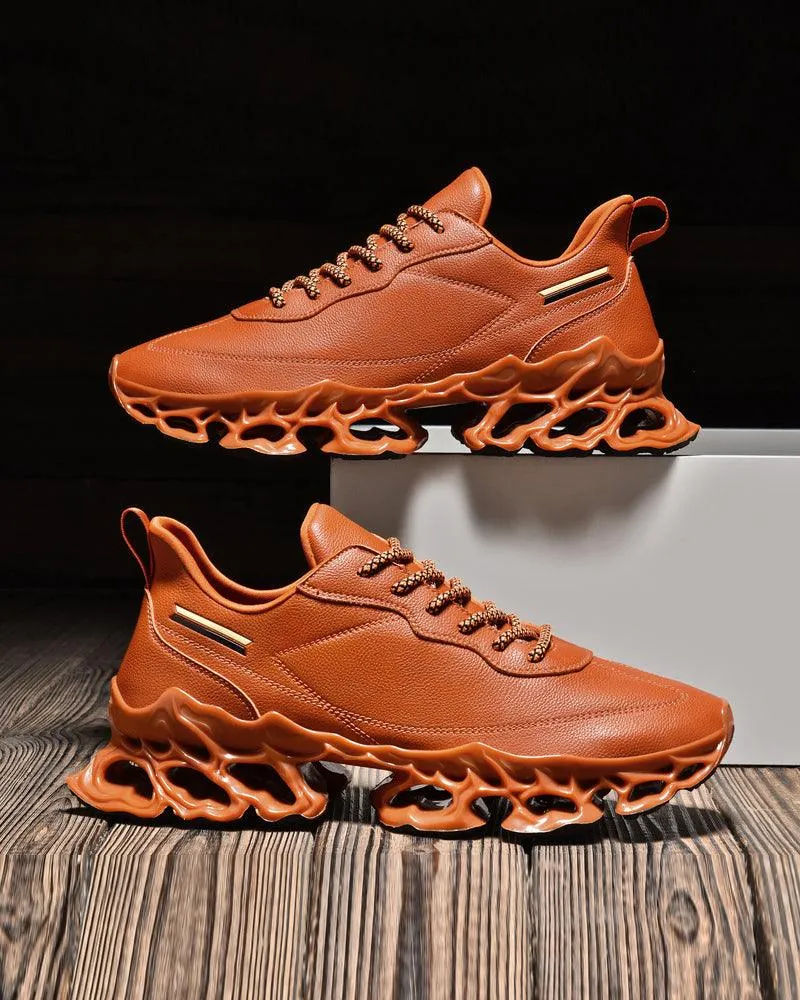 Techwear Frosted Leather Sneakers