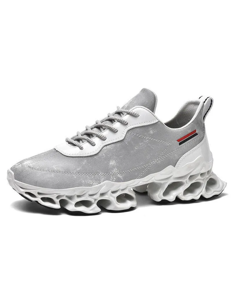 Techwear Frosted Leather Sneakers
