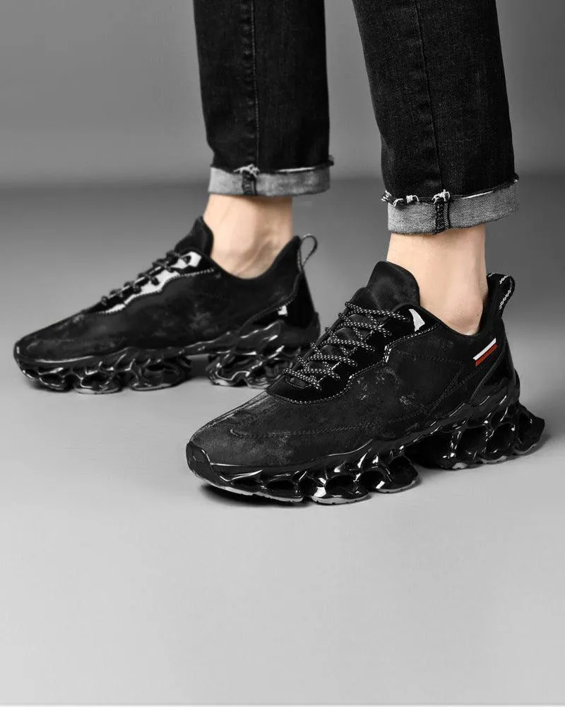 Techwear Frosted Leather Sneakers