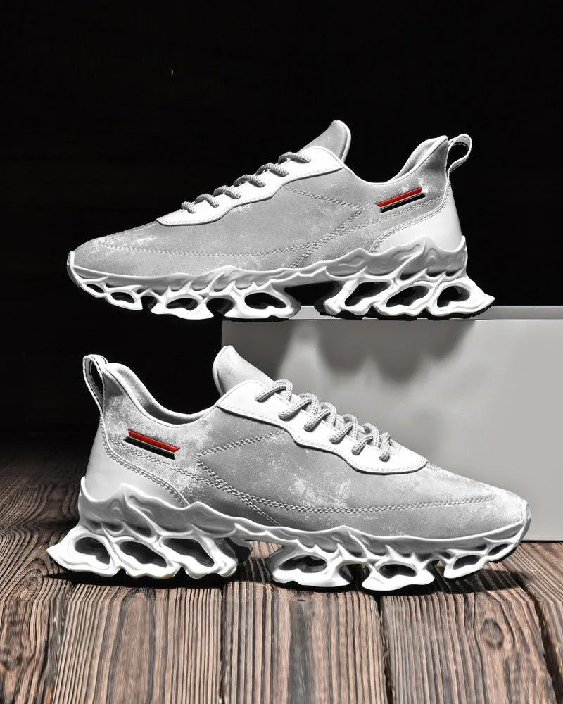 Techwear Frosted Leather Sneakers