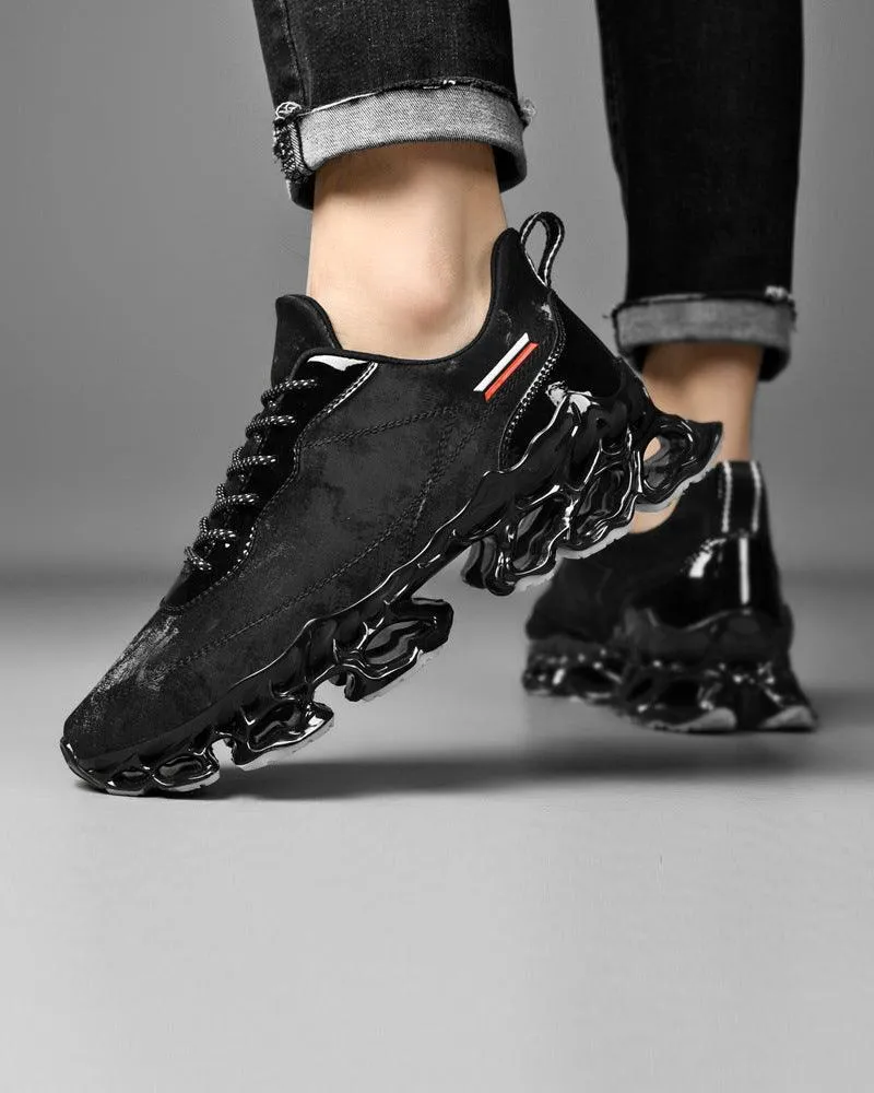 Techwear Frosted Leather Sneakers