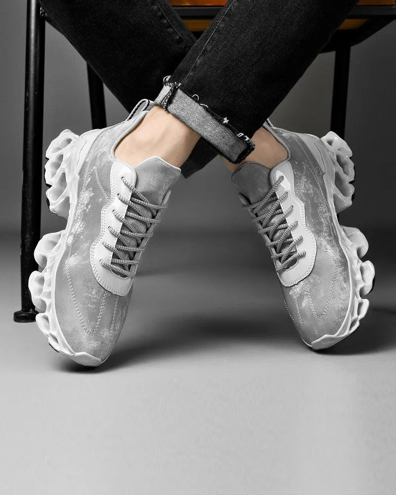Techwear Frosted Leather Sneakers