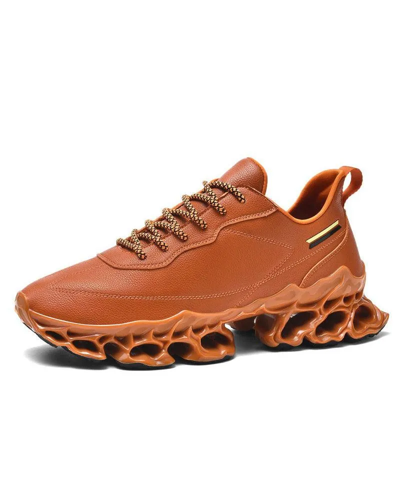 Techwear Frosted Leather Sneakers