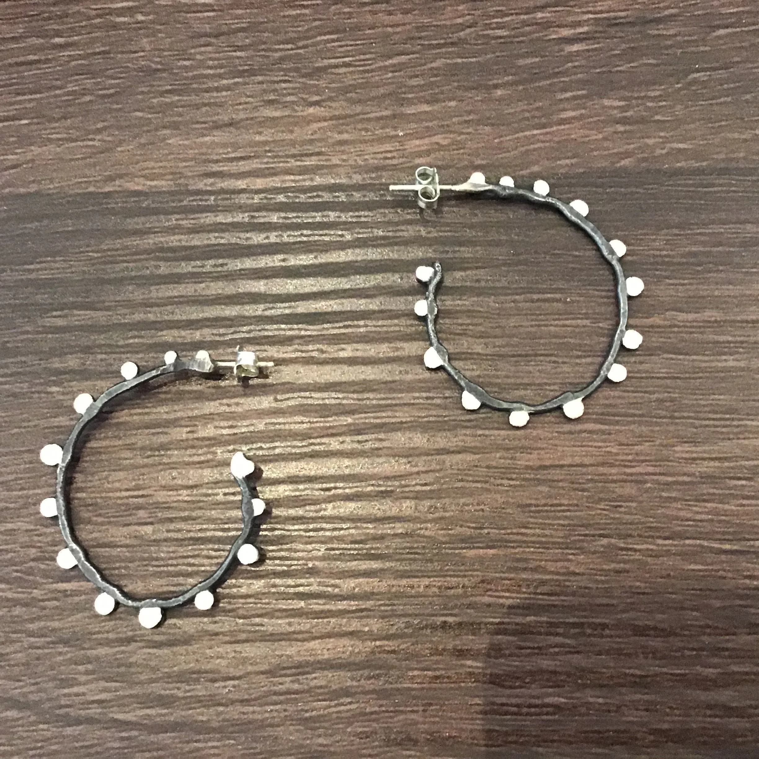 Tread Hoop Earrings Small 0.75"