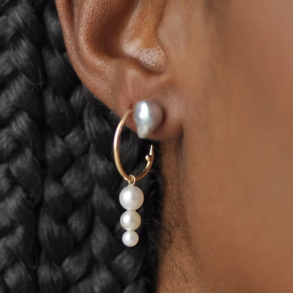 Triple Pearl Hoop Charm
