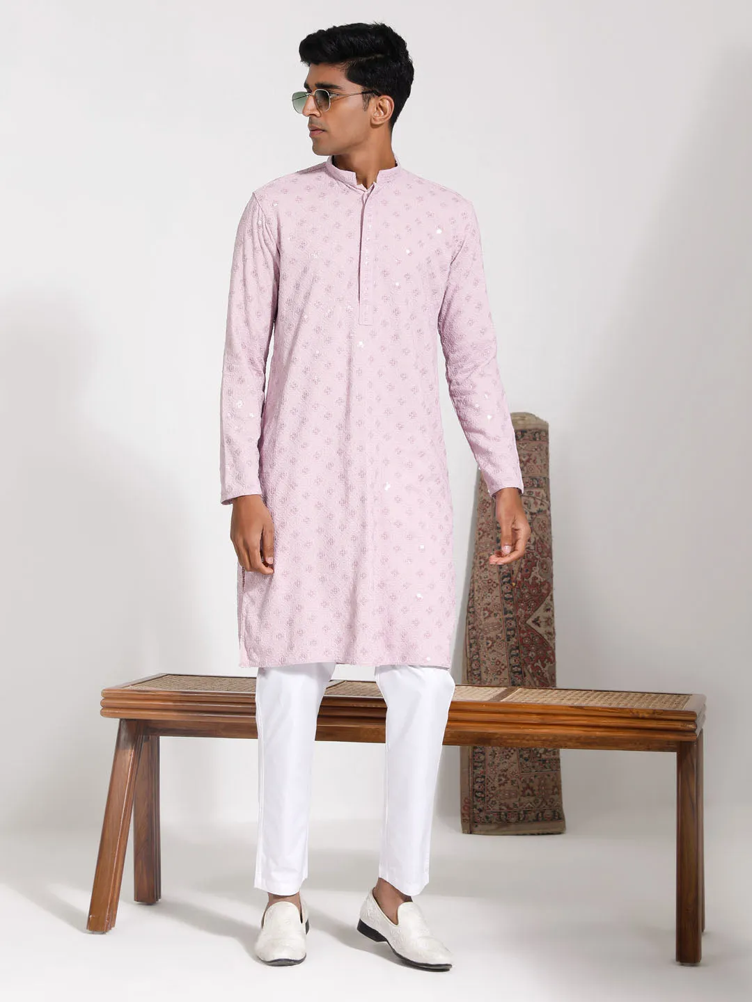 VASTRAMAY Men's Rayon Kurta Pyjama Set