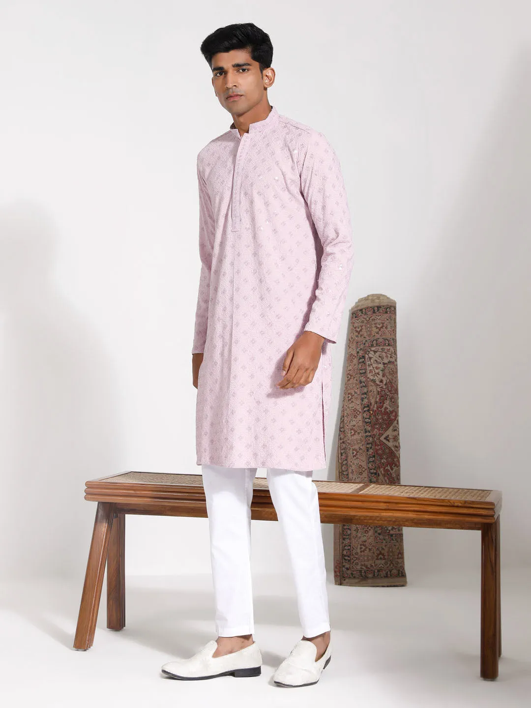 VASTRAMAY Men's Rayon Kurta Pyjama Set
