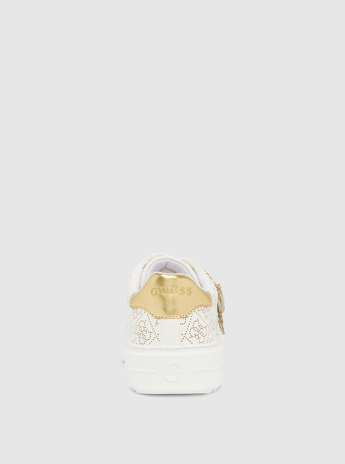 White Denesa Low-Top Platform Sneakers