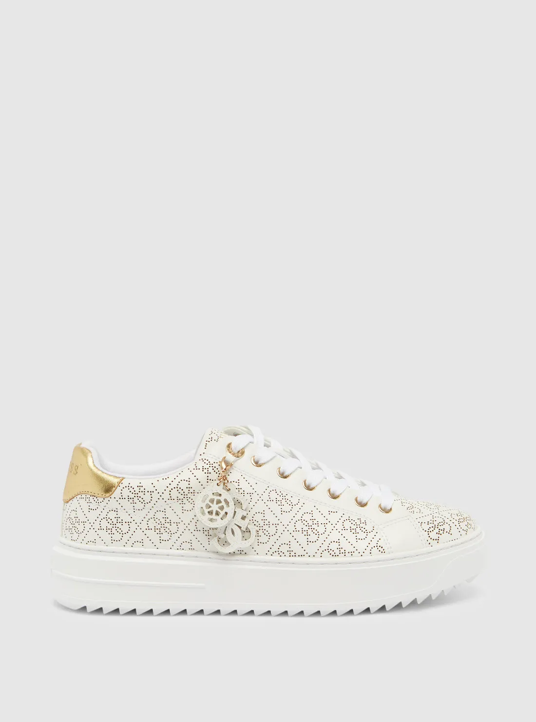 White Denesa Low-Top Platform Sneakers