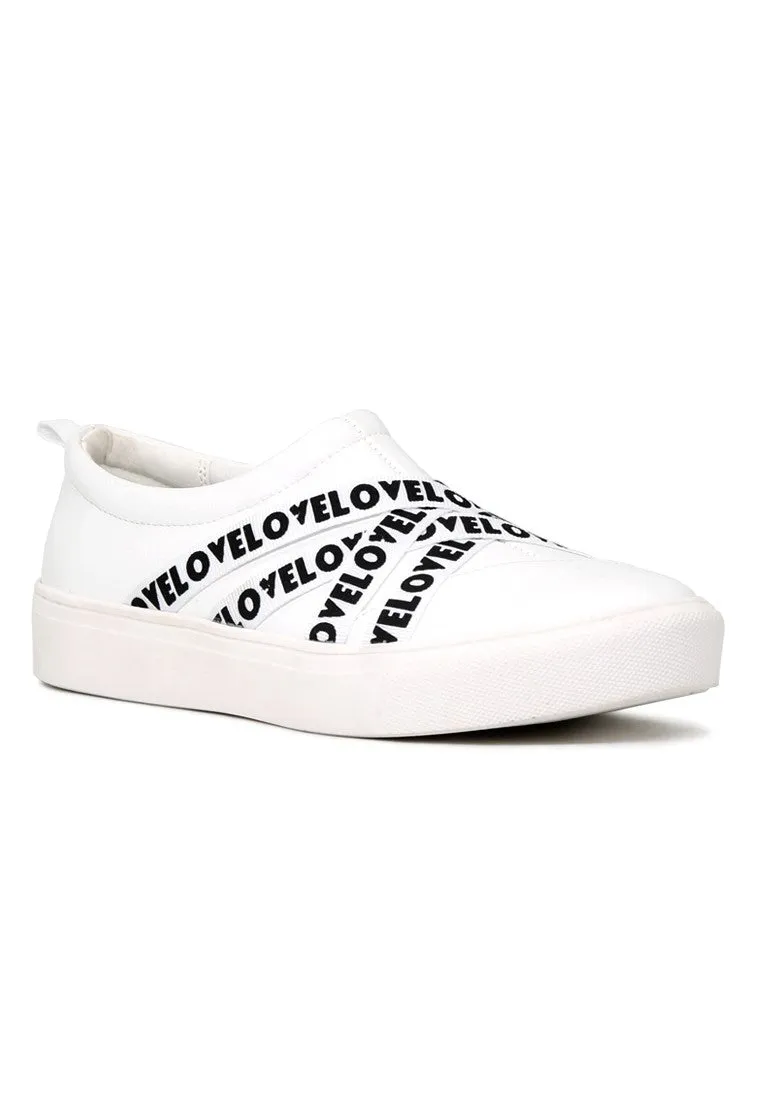White Wrap Slip-On Sneakers