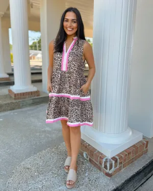 Wildflower Leopard Pop Tiered Dress