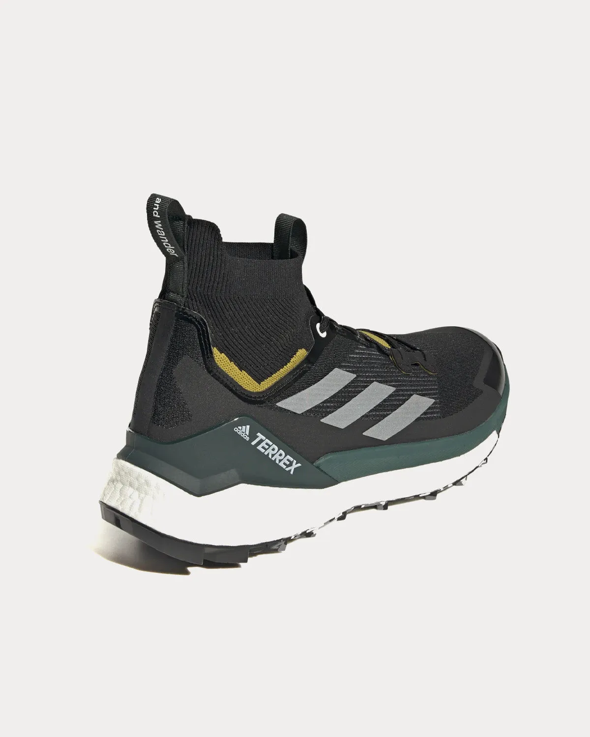 x and wander Terrex Free Hiker 2.0 Core Black / Matte Silver / Pulse Olive High Top Sneakers