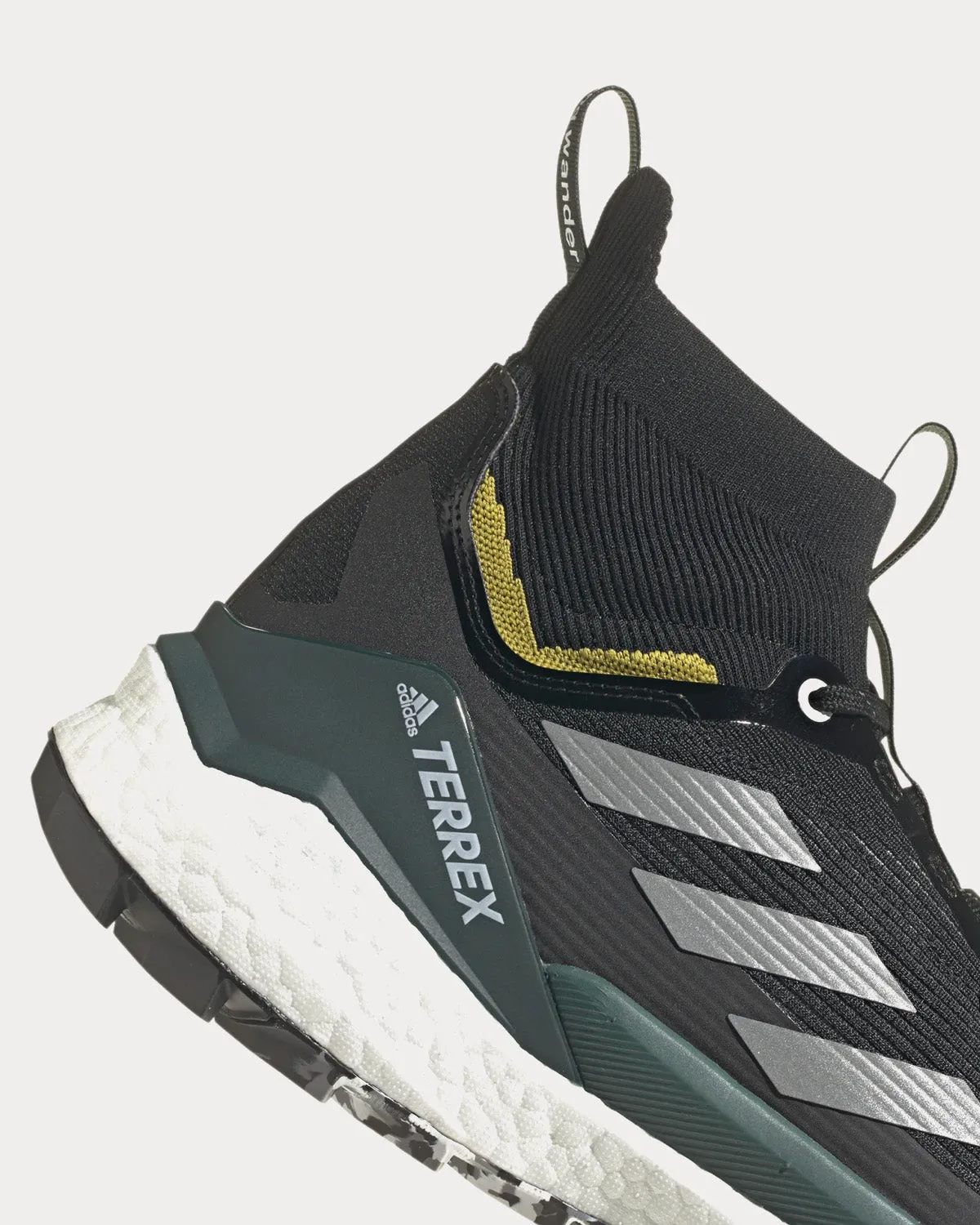 x and wander Terrex Free Hiker 2.0 Core Black / Matte Silver / Pulse Olive High Top Sneakers